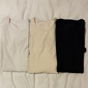 BYLT Basics Short Sleeve Tees 3 set combo - White, Cream, and Black